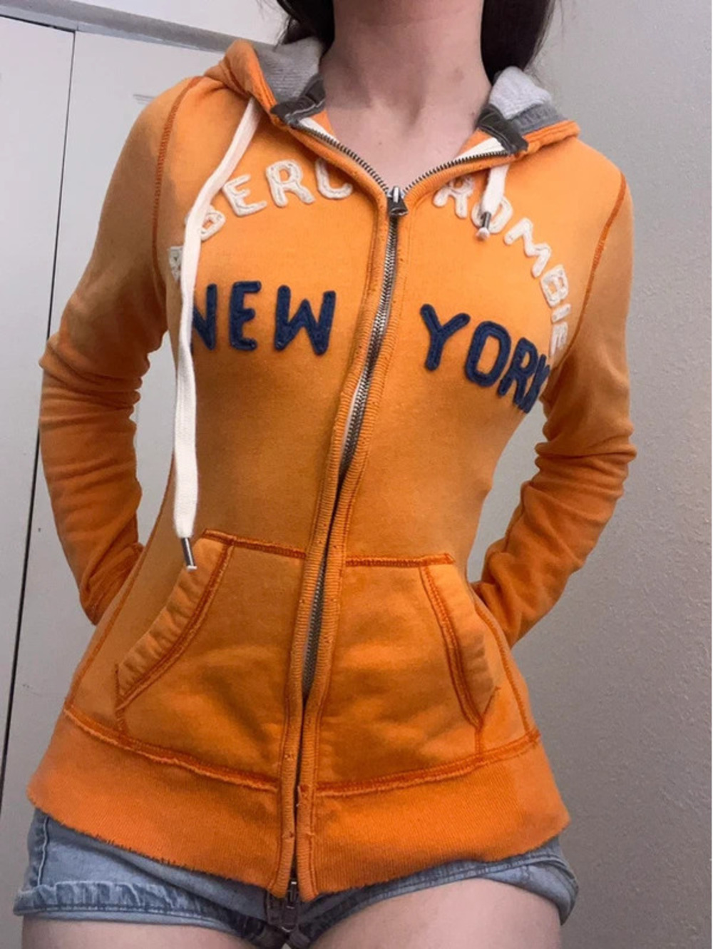 abercrombie & fitch zip up hoodie Y2K grunge